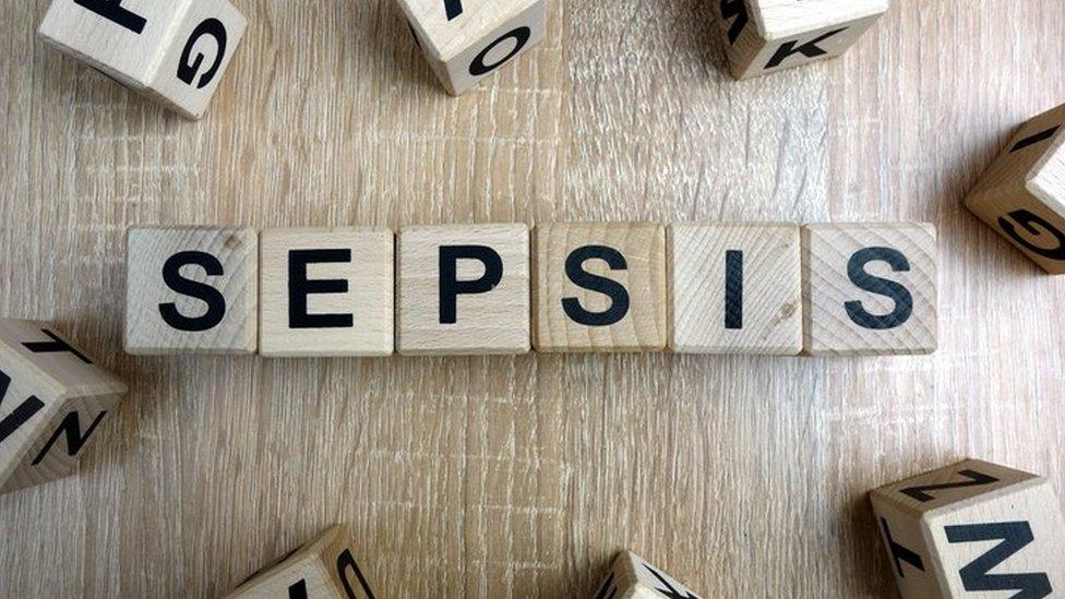 Letters spelling out the world sepsis