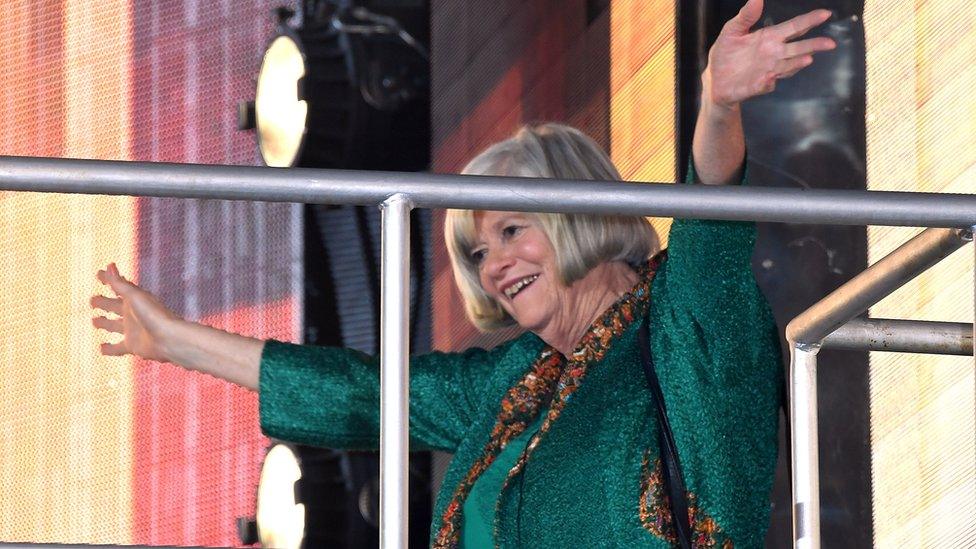 Ann Widdecombe leaving the Celebrity Big Brother house