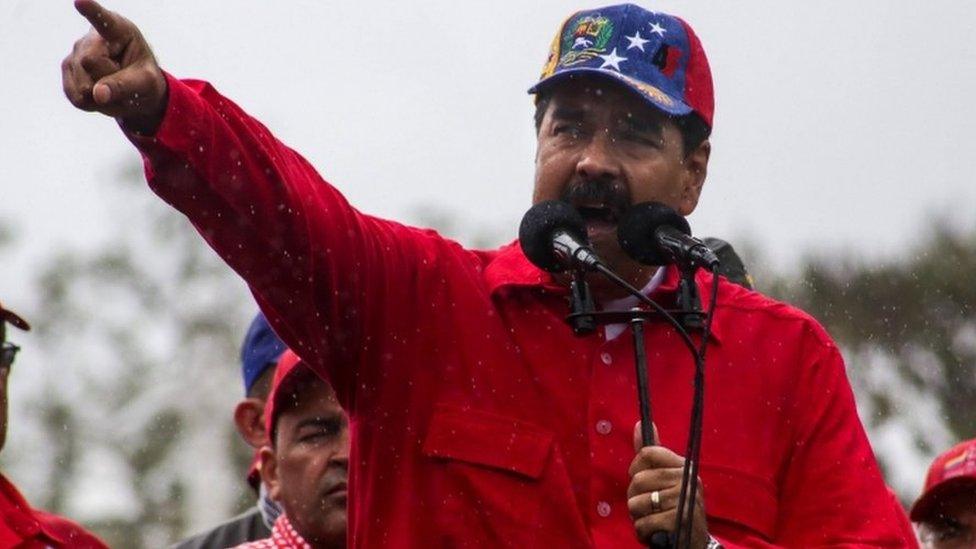 The president attends a rally held by his followers against 'imperialism' on March 9th