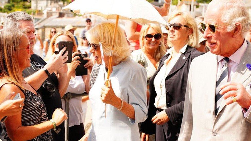 The Duke and Duchess of Cornwall in Mousehole