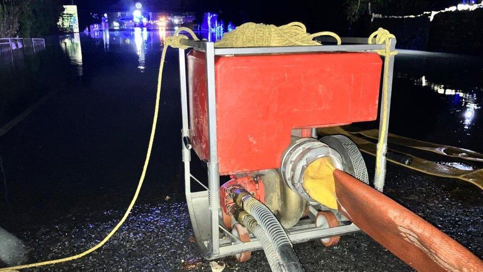 Fire pump at the scene in Barnwood