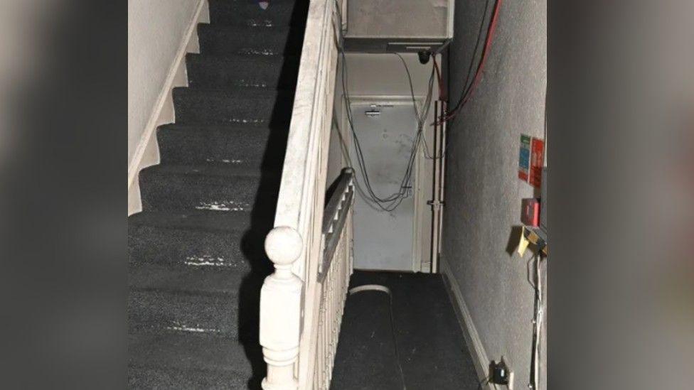 The hallway of the property which was undamaged by the blaze
