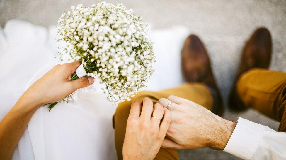 A bride and groom