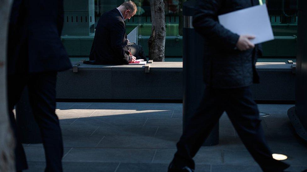 An older man working