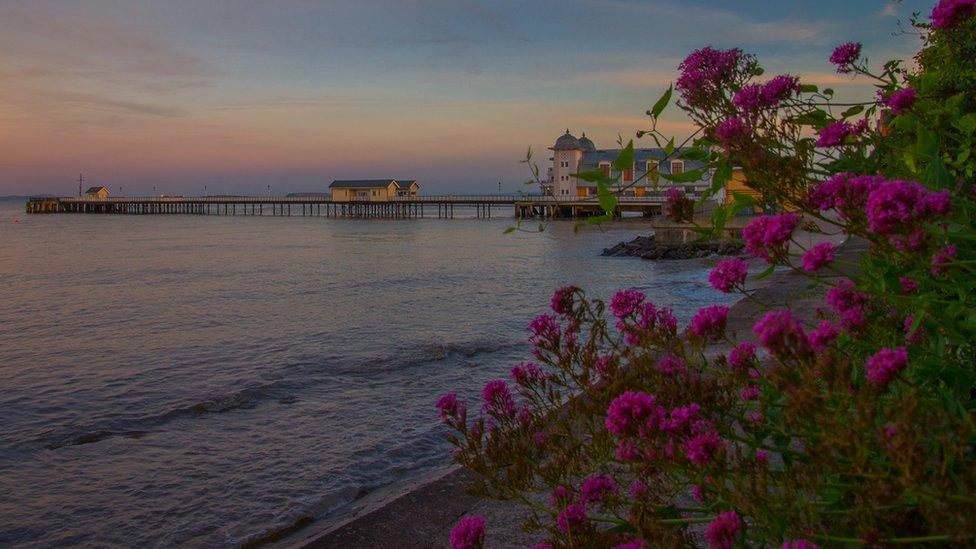 Penarth pier at dusk