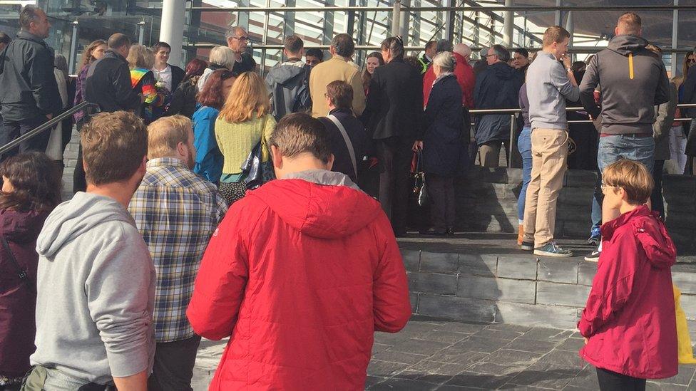 Hundreds of people attended a vigil at the Senedd