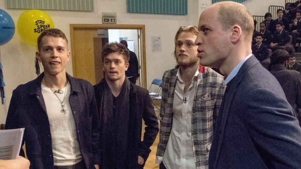 Members of The Vamps with Prince William