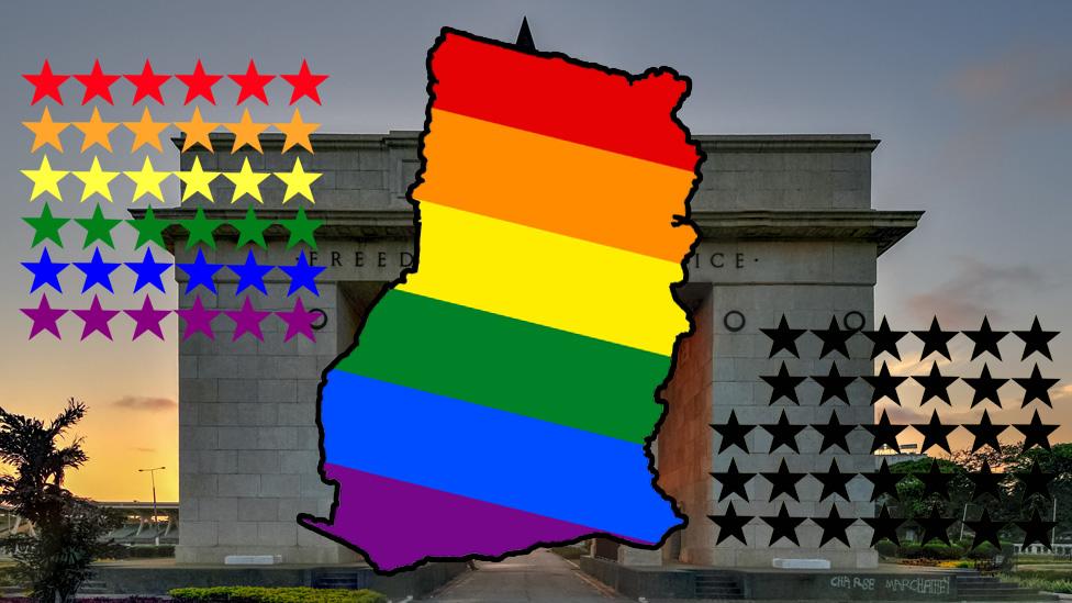 Ghana and LGBT flag