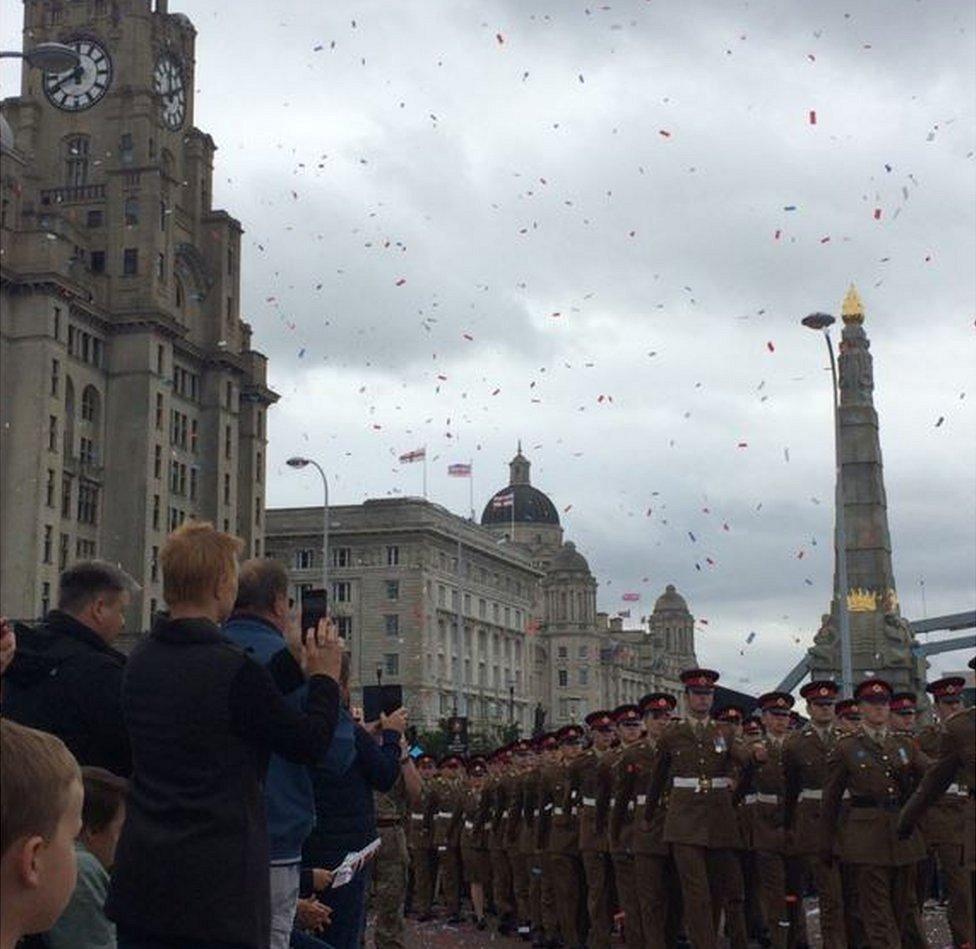 Military parade in Liverpool