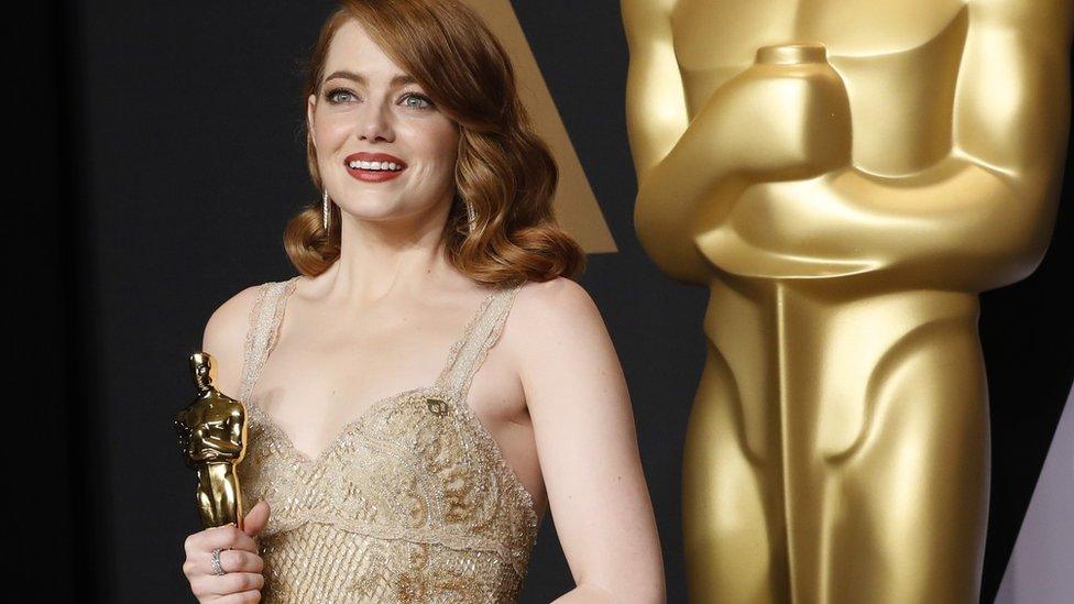 Emma Stone with her Oscar