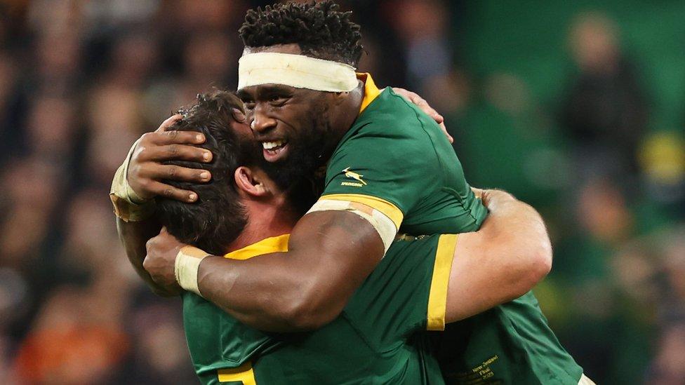 Siya Kolisi celebrates