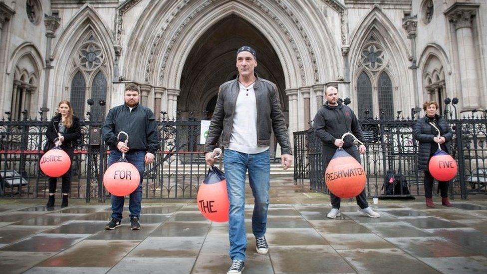 Freshwater Five protest at Court of Appeal