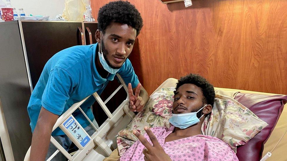 Student Muhayed Faisal in hospital