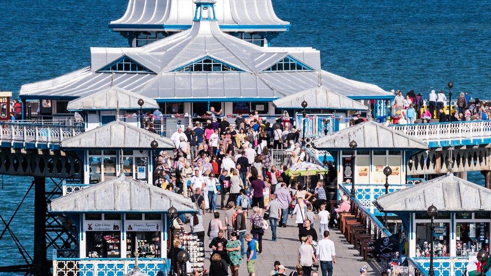 Crowds on Llandudno Pier