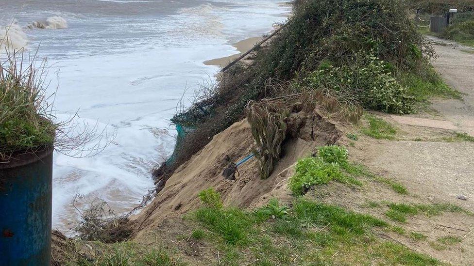 Collapsed road at Hemsby