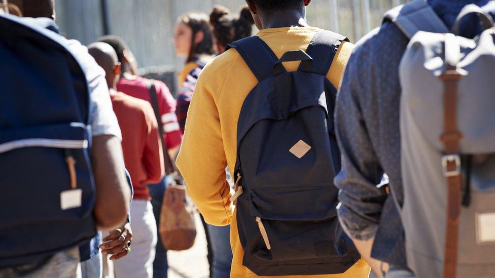 Students walking