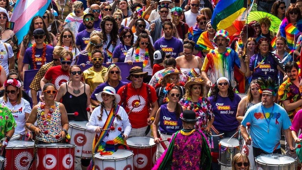 A parade marched through the city centre