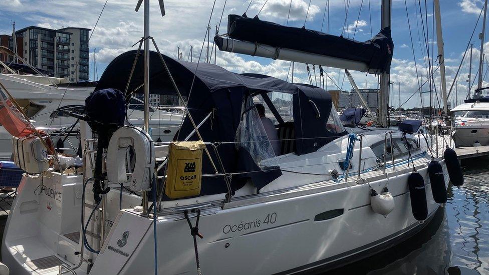 A boat on Neptune Marina in Ipswich