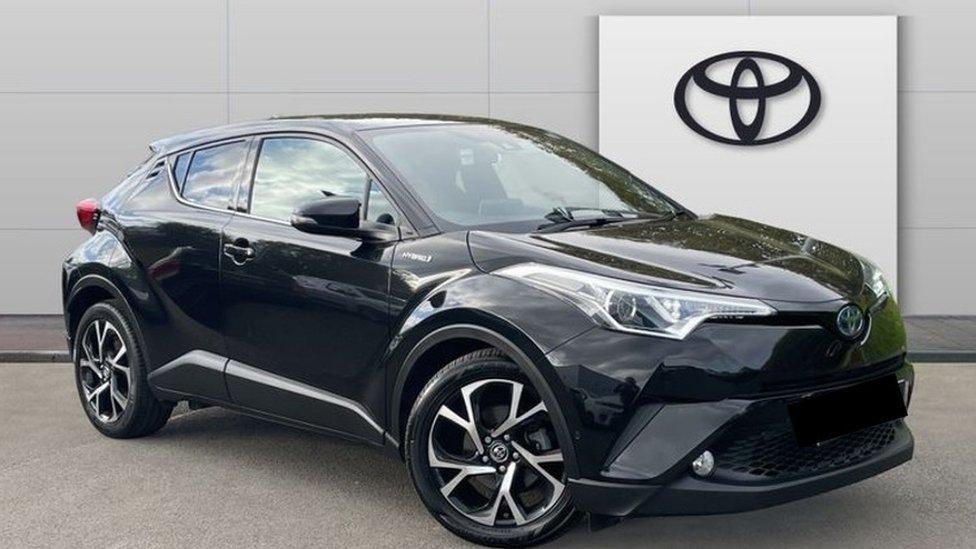 Stock photo of black Toyota C-HR, 2019 model