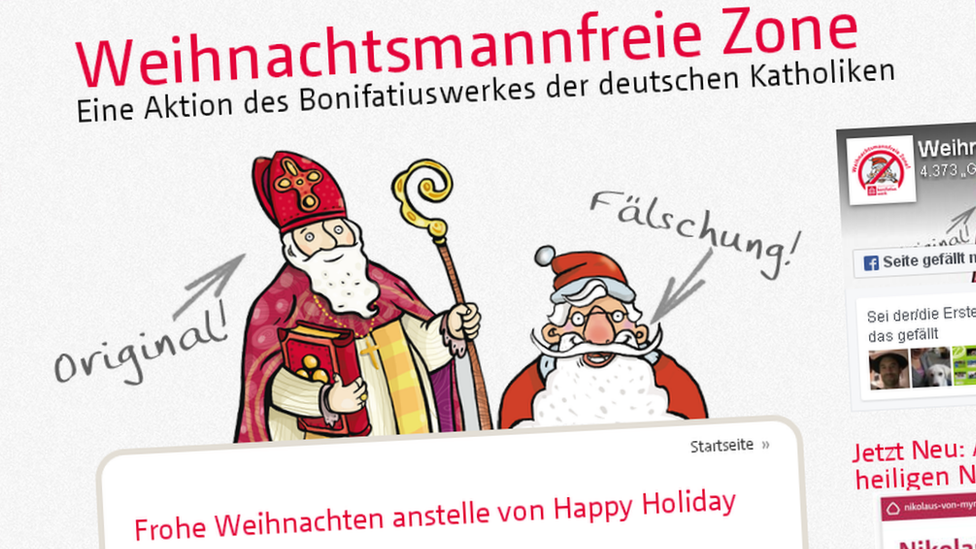 A grab from the Father Christmas-Free Zone website