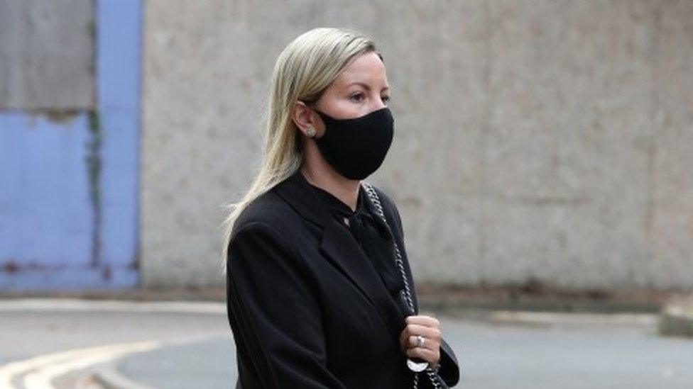 Teacher Kandice Barber, 35, arrives at Aylesbury Crown Court, Buckinghamshire