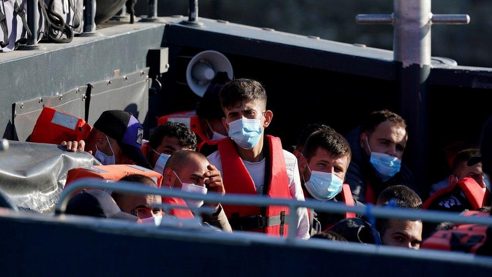 Migrants arriving at Dover