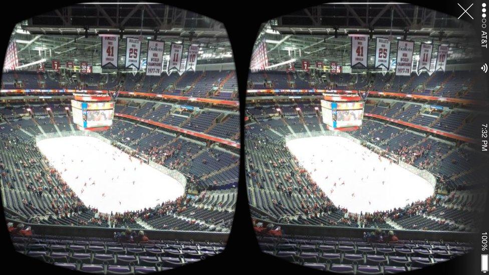 Stereoscopic image of sporting venue