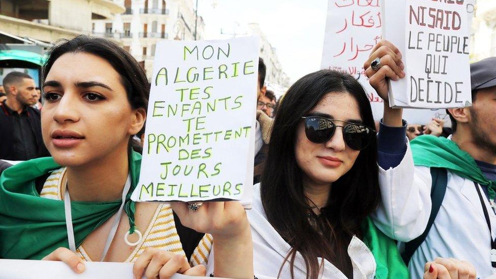 protesters in algiers