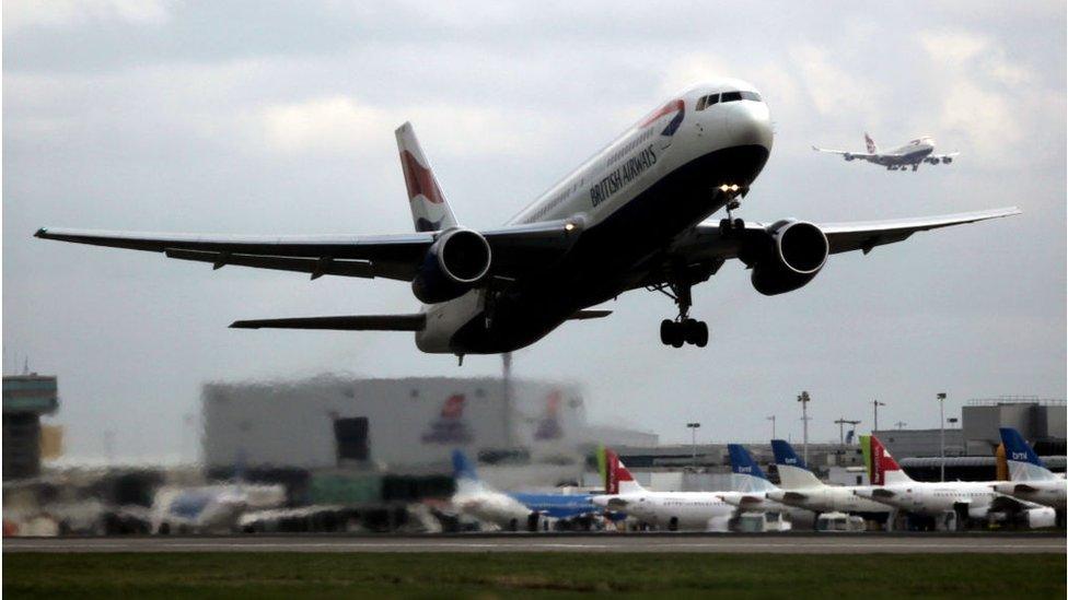 BA plane, Heathrow