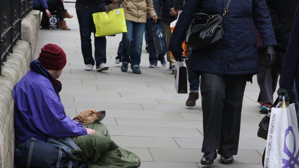 Man on street (stock image)