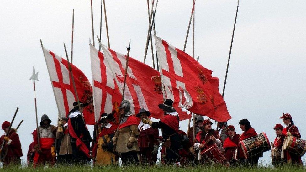 Re-enactors at the battlefield site