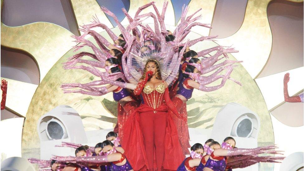 Beyonce performing in Dubai