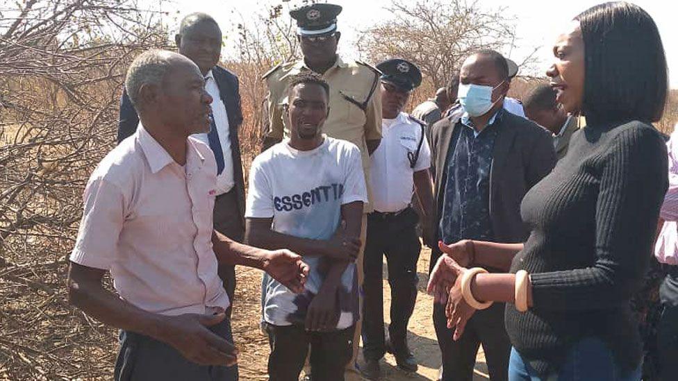 Officials at the site of a circumcision camp near Livingstone