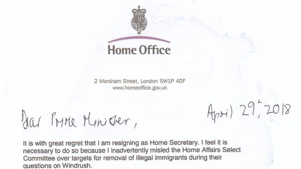 Amber Rudd's resignation letter