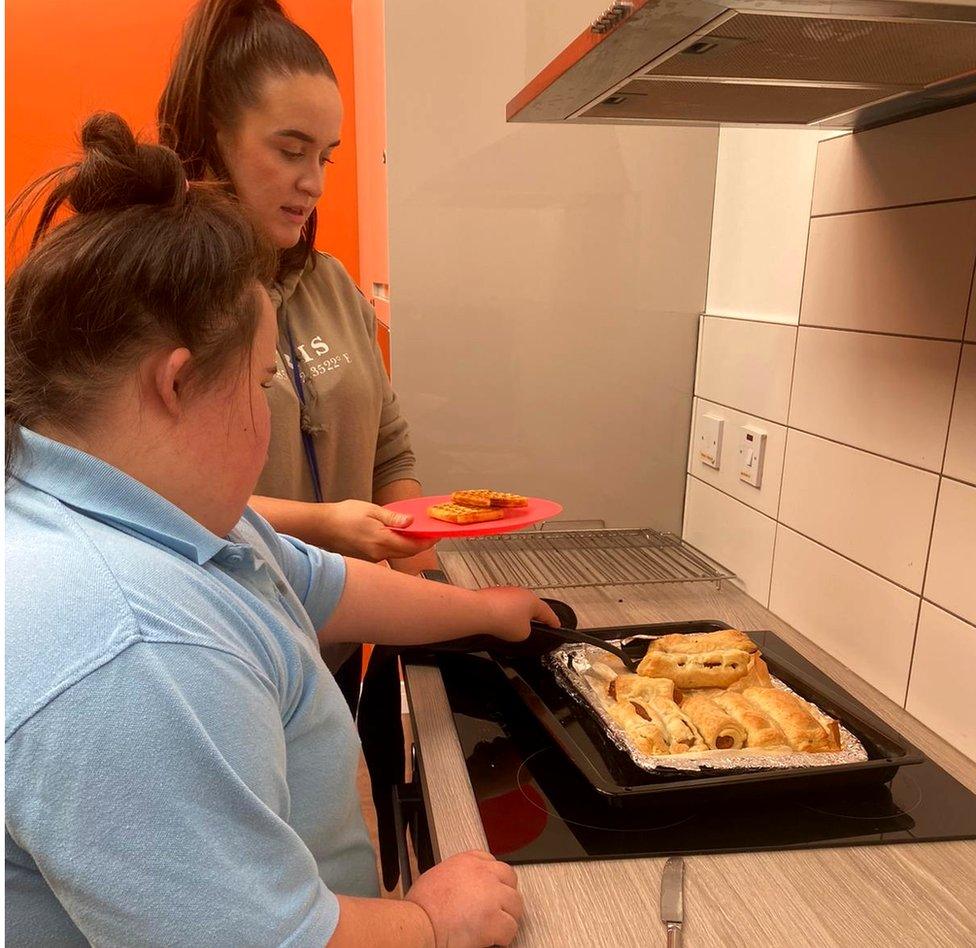 Chloe cooking sausage rolls