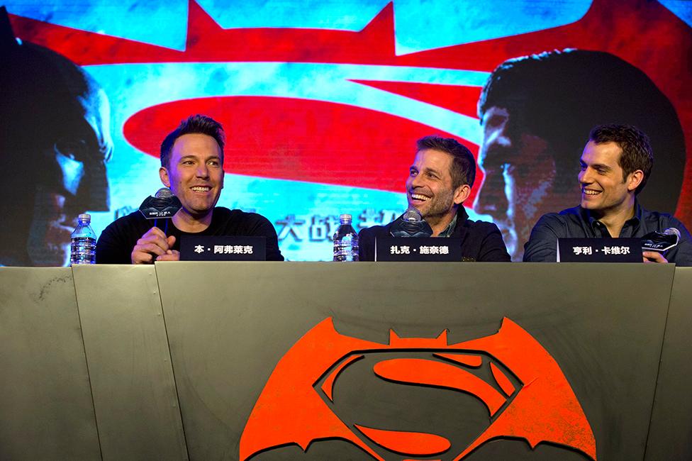 Ben Affleck, Zack Snyder and Henry Cavill