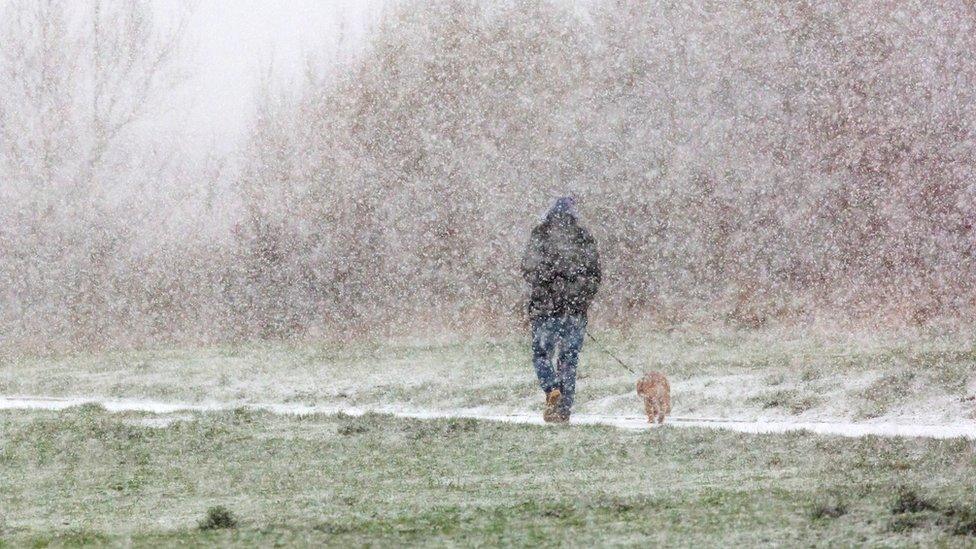 Snowfall in Newcastle upon Tyne