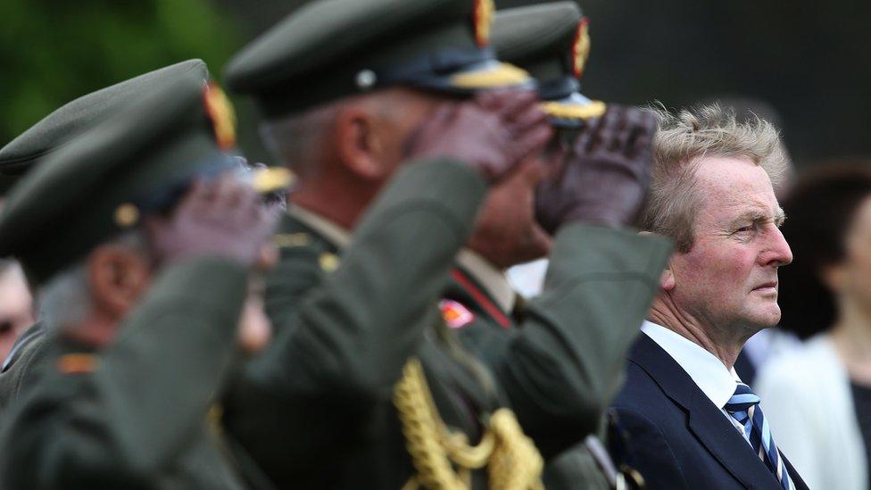 Enda Kenny and Irish soldiers