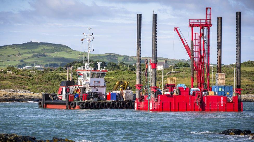 Drilling platforms off Angelsey