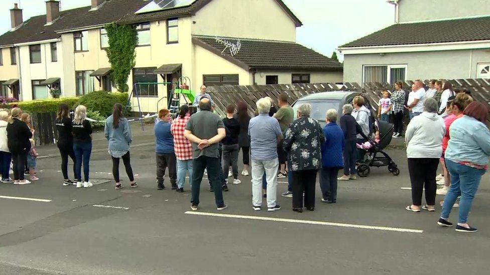 Crowd attending vigil