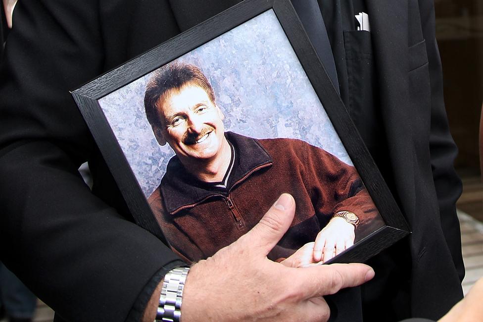 Portrait of Phil Nisbet carried to court by his brother, Andrew Nisbet