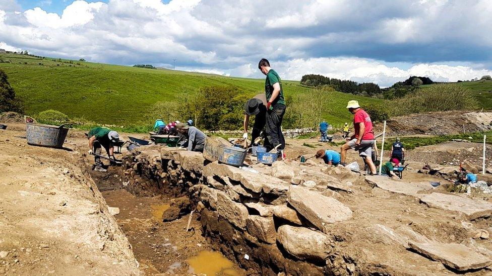 Archaeological volunteers at Vindolanda