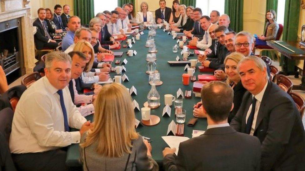 Theresa May's new cabinet met for the first time on Tuesday