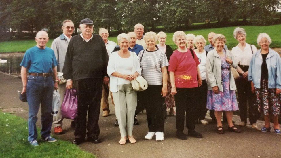 Henry (back left) on a trip to the Botanics with Rona's fitness club