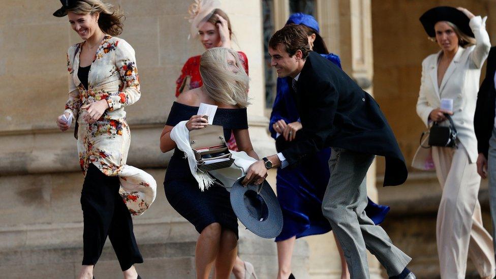 Guests arrive at Eugenie's wedding