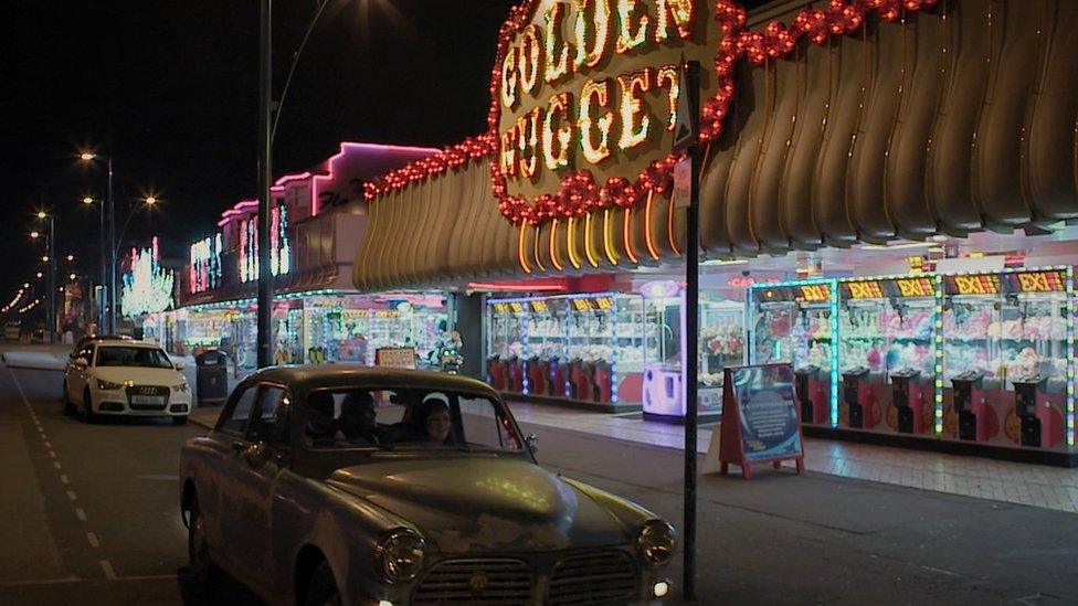 The main characters in the film also drive to Great Yarmouth