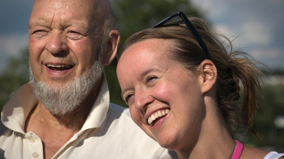 Emily Eavis with her father Michael Eavis, the founder of Glastonbury festival