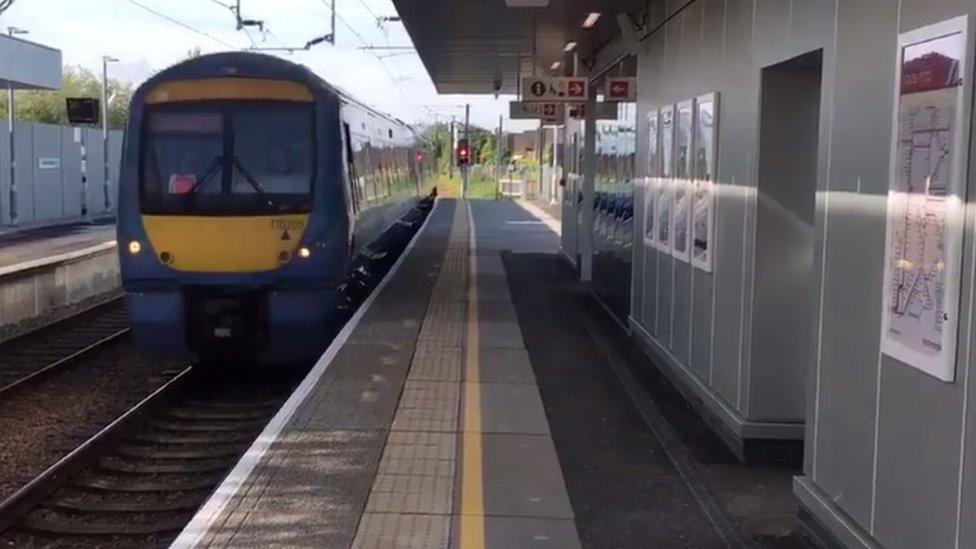 First train at new Cambridge North station