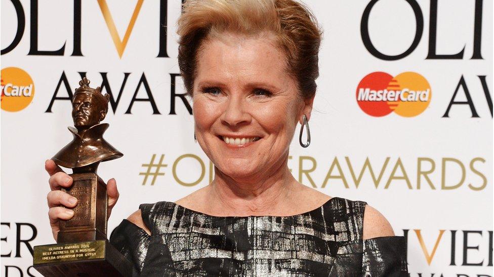 Imelda Staunton with the Olivier Award she won for Gypsy in 2016