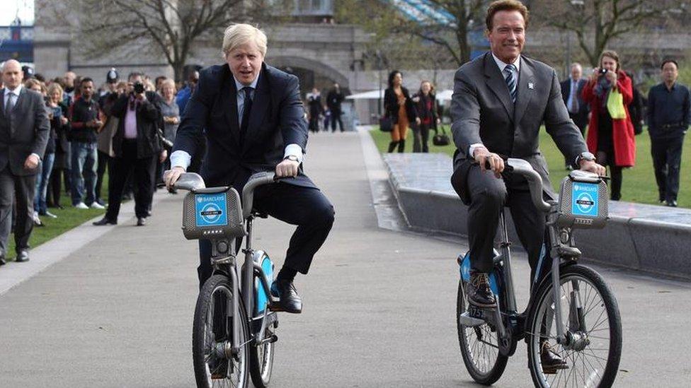 Boris Johnson with Arnold Schwarzenegger